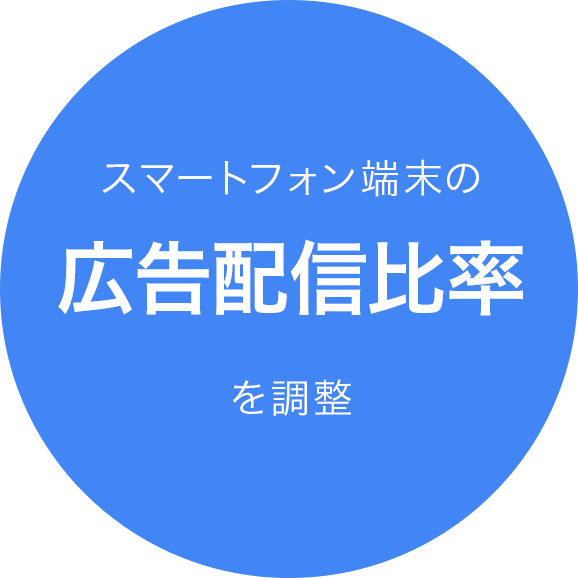 スマートフォン端末の広告配信比率を調整